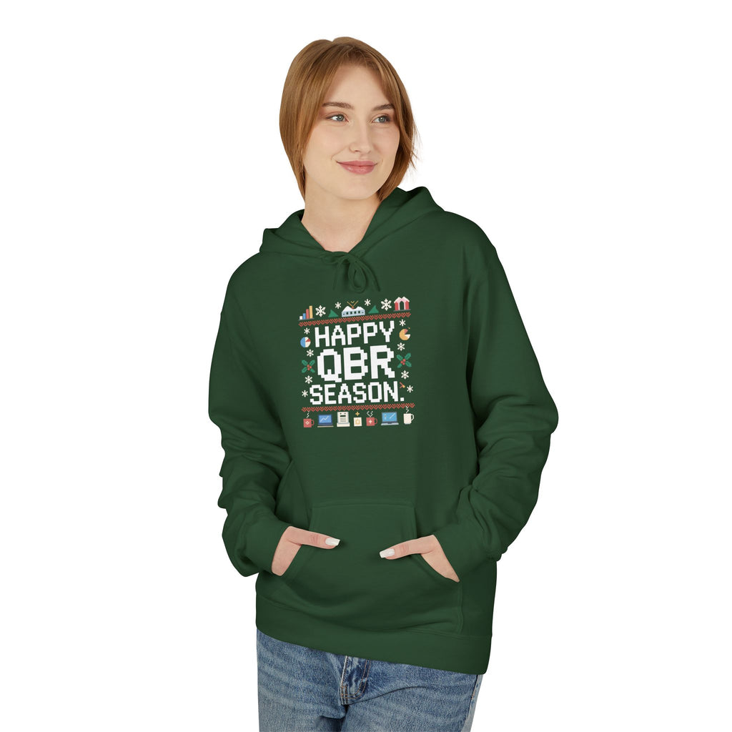 Happy QBR Season Knit Design -  Unisex Midweight Hoodie