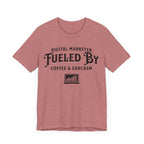 Digital Marketer Fueled by Coffee and Sarcasm (Black print) - T-Shirt - WFH Shirts