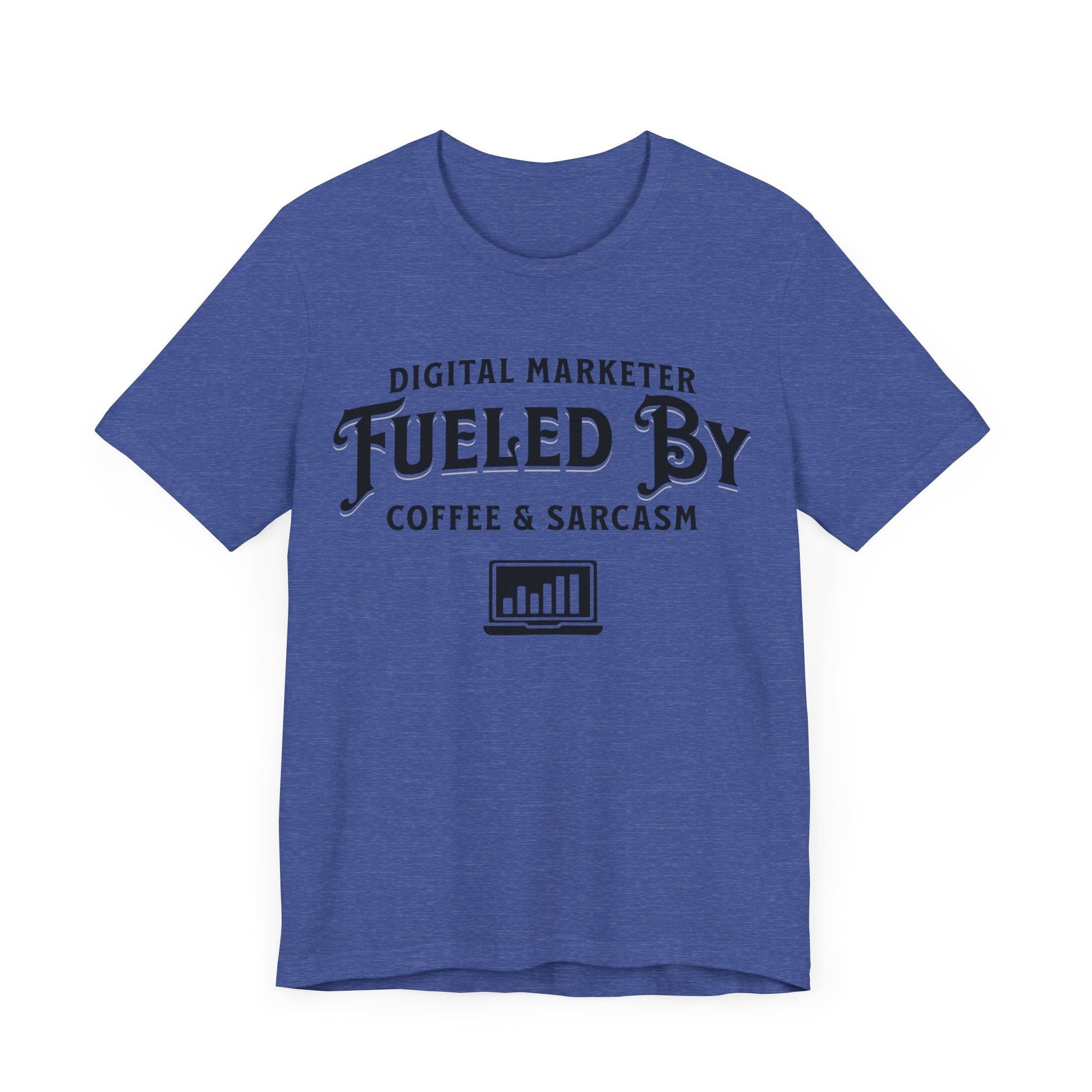 Digital Marketer Fueled by Coffee and Sarcasm (Black print) - T-Shirt - WFH Shirts