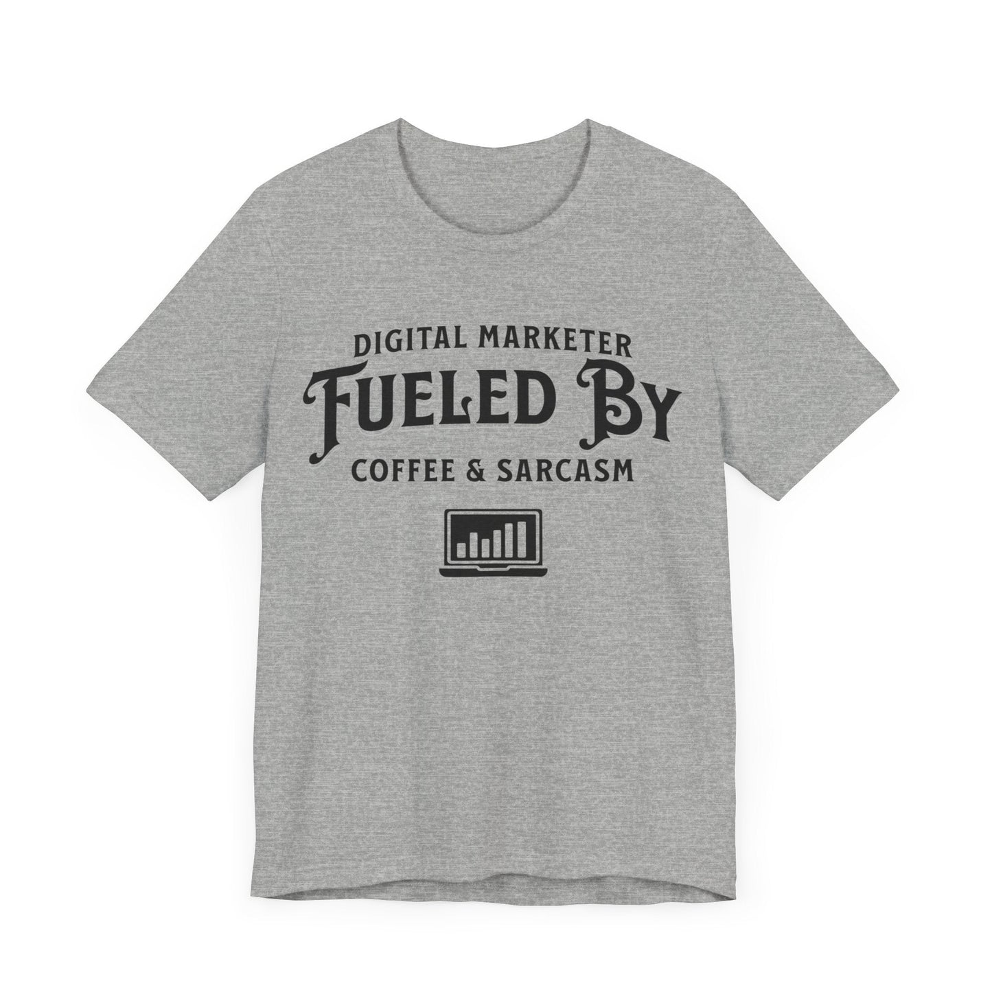 Digital Marketer Fueled by Coffee and Sarcasm (Black print) - T-Shirt - WFH Shirts