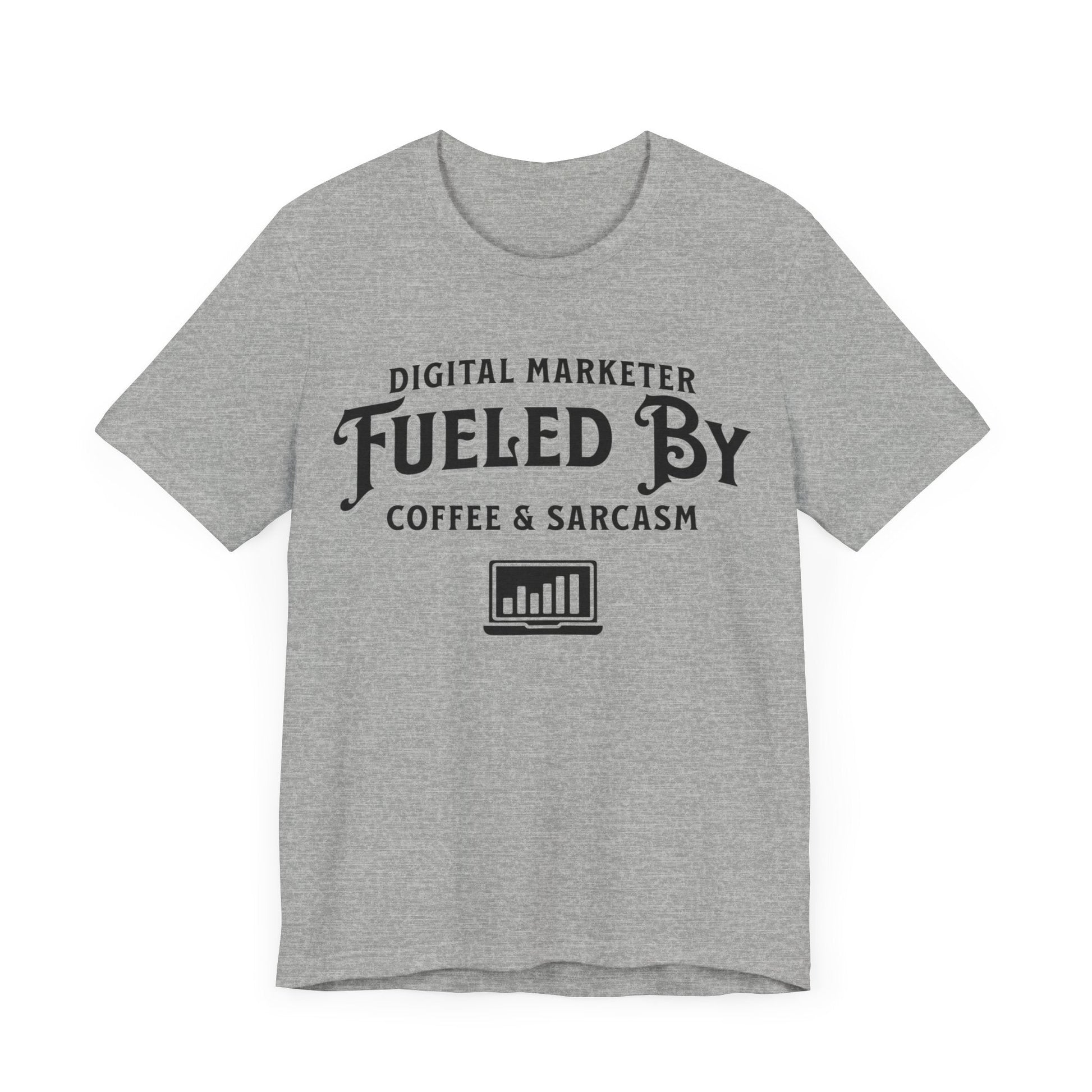 Digital Marketer Fueled by Coffee and Sarcasm (Black print) - T-Shirt - WFH Shirts