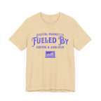 Digital Marketer Fueled by Coffee and Sarcasm (Blue print) - T-Shirt - WFH Shirts