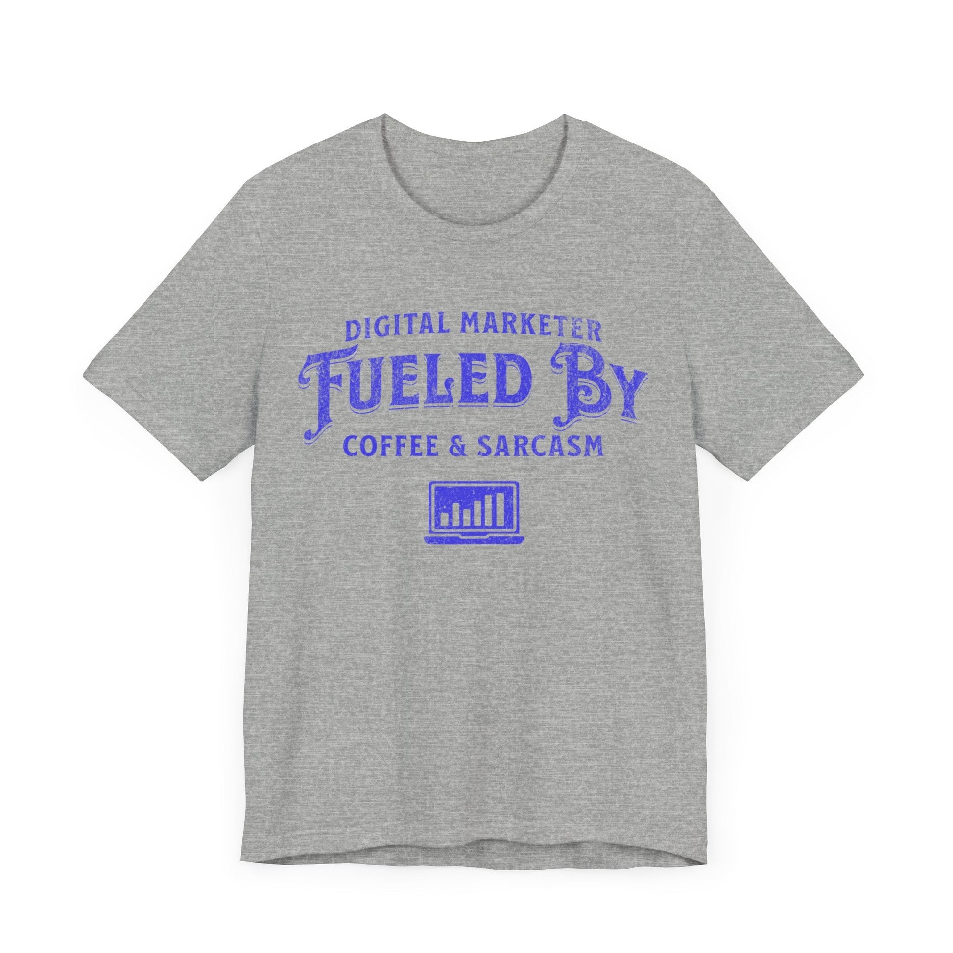 Digital Marketer Fueled by Coffee and Sarcasm (Blue print) - T-Shirt - WFH Shirts