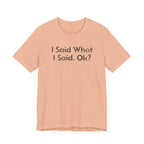 I Said what I said, Ok? - T-Shirt - WFH Shirts